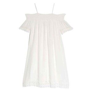 Love, Fire Girl's Woven Off The Shoulder Dress Size L (14) - White